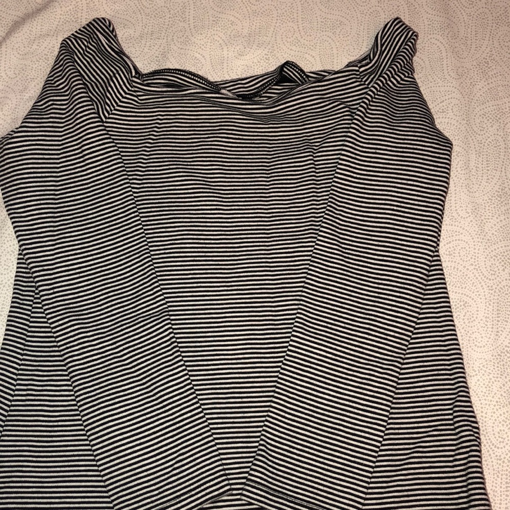 Wide Collared Striped Shirt